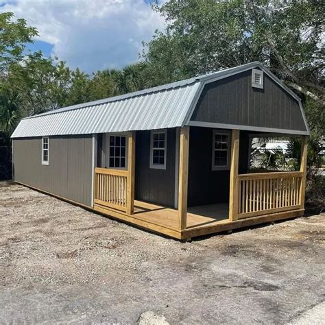 Description: Features Red metal roof, 48" wood door, one 4′ loft, standard stained siding, framed 16" OC, 150 MPH wind rated (exceeds all coastal county’s highest wind rating)!! For the best selection of sheds <strong>for sale</strong> in Charleston SC, call us to inquire or come by and see us! Contact for price. . 16x40 cabins for sale